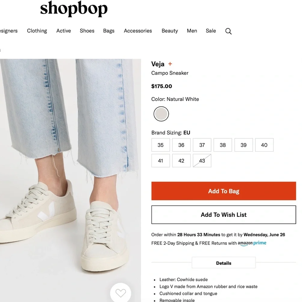 Veja Campo Sneaker Natural White - Women’s - Picture 10 of 13
